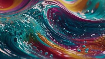 Bright Colorful Wave Fluid with sparkling design background. . photo