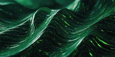 Futuristic abstract green background in the form of a wave. . photo