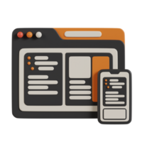 Responsive Design 3D Icon. Responsive Website 3D Icon png