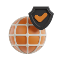 Internet Security 3D Icon. Secure technology 3d icon png