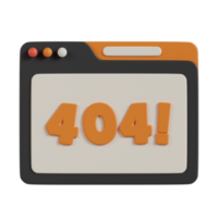 404 Error 3D Icon. 404 Error Page 3D Icon png
