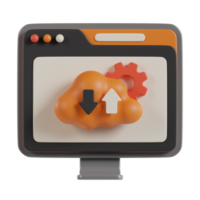 Cloud Computing 3D Icon. Save Cloud 3D Icon png