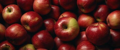 red apples top view close up frame background wallpaper. photo