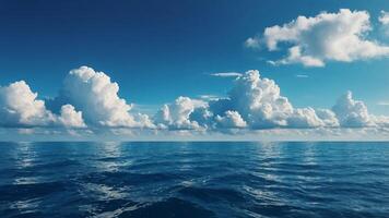 Blue seas and clouds with blue sky background. photo