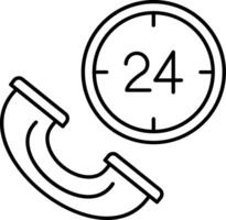 24 hours support Assistance Icon vector