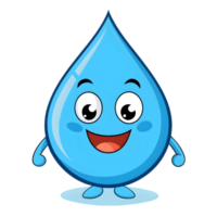 Cartoon Water Droplet Logo with a Happy Expression png