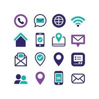 Contact Icon Set Collection Illustration vector