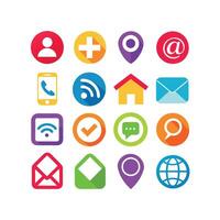 Contact Icon Set Collection Illustration vector