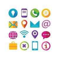 Contact Icon Set Collection Illustration vector