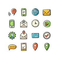 Contact Icon Set Collection Illustration vector