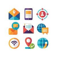 Contact Icon Set Collection Illustration vector