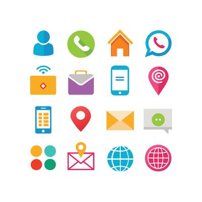 Contact Icon Set Collection Illustration