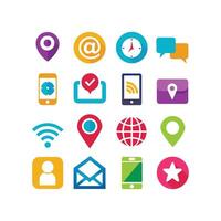 Contact Icon Set Collection Illustration vector