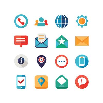 Contact Icon Set Collection Illustration