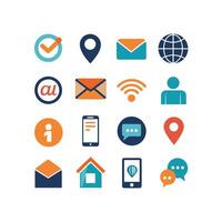 Contact Icon Set Collection Illustration vector
