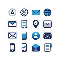 Contact Icon Set Collection Illustration vector