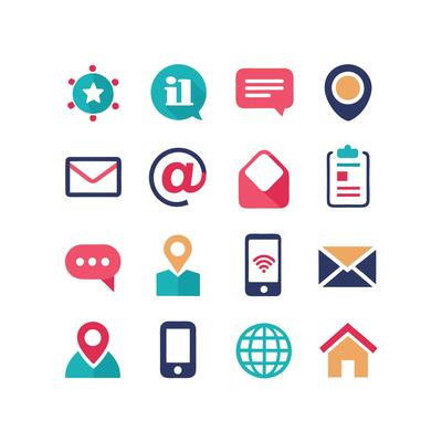 Contact Icon Set Collection Illustration