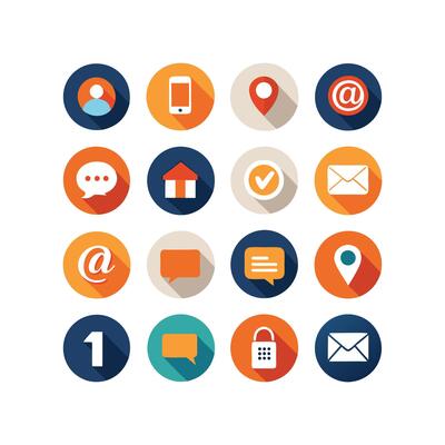 Contact Icon Set Collection Illustration