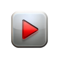 Red play button icon indicating media playback or start png