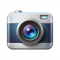Digital camera icon with large lens on isolated background png
