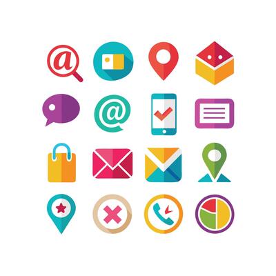 Contact Icon Set Collection Illustration