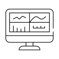 testing graphs on computer screen line icon illustration vector