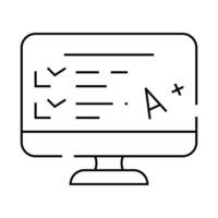electronic test result line icon illustration vector