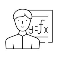 mathematician engineer worker line icon illustration vector
