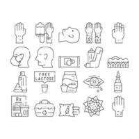 Allergy Health Problem Collection Icons Set vector