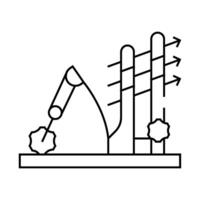 arrow thrower line icon illustration black vector