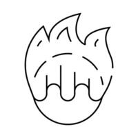 burning projectile line icon illustration black vector