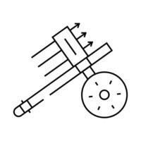 hwacha ancient weapon line icon illustration vector