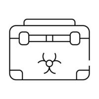 disposal box for biomaterials, needles and syringes line icon illustration vector
