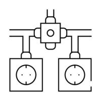 installation of electrical socket line icon illustration vector