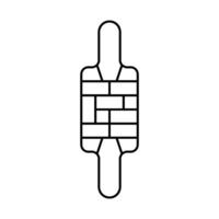 rolling pin patterned line icon illustration vector