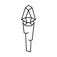 torch with magic stone line icon illustration vector
