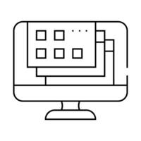 opened windows of operating system line icon illustration vector