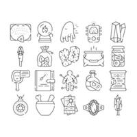 Magic Mystery Objects Collection Icons Set vector