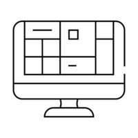 table of operating system line icon illustration vector