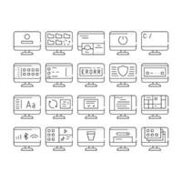 Operating System Pc Collection Icons Set vector