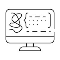 decoding protein molecule line icon illustration vector
