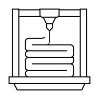 layers of 3d printing line icon illustration vector