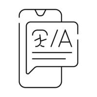 trabslator and can speak on international language call center operator line icon illustration flat vector