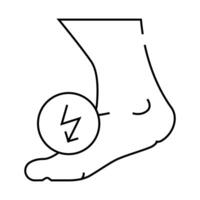 leg cutting ache when walking line icon illustration vector