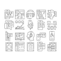 Call Center Service Collection Icons Set vector