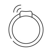 collar with gps tracker line icon illustration vector