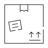 cardboard box line icon isolated illustration vector