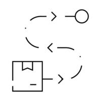 delivering direction and location line icon illustration vector