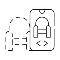 augmented reality app line icon illustration vector