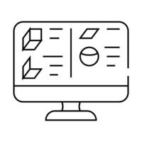 3d object library line icon illustration vector